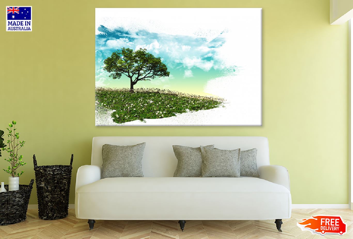 3D Tree Landscape Vector Art Print 100% Australian Made