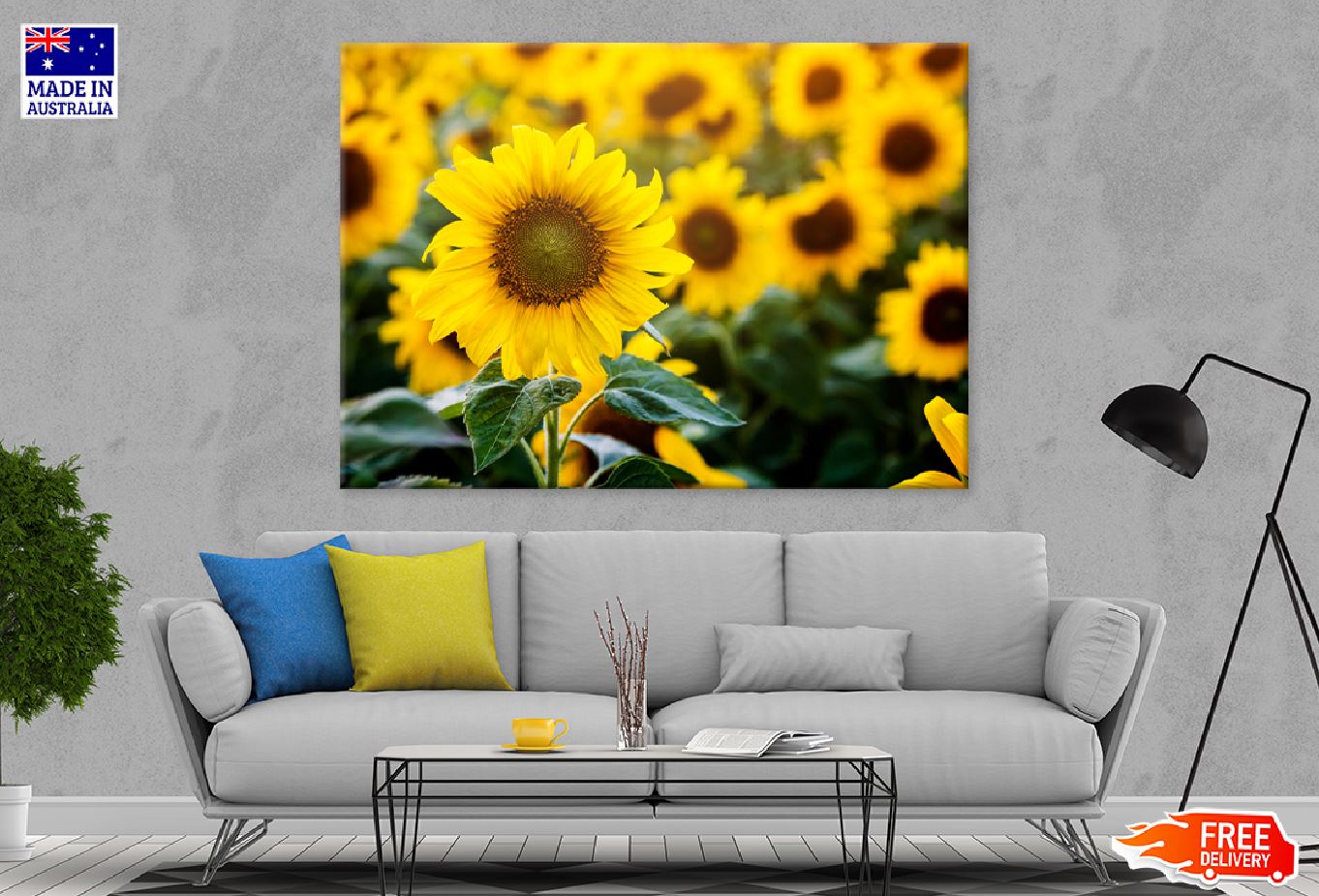 SunFlower Field Closeup View Photograph Print 100% Australian Made