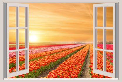Stunning Floral Field View from Window Photograph Print 100% Australian Made