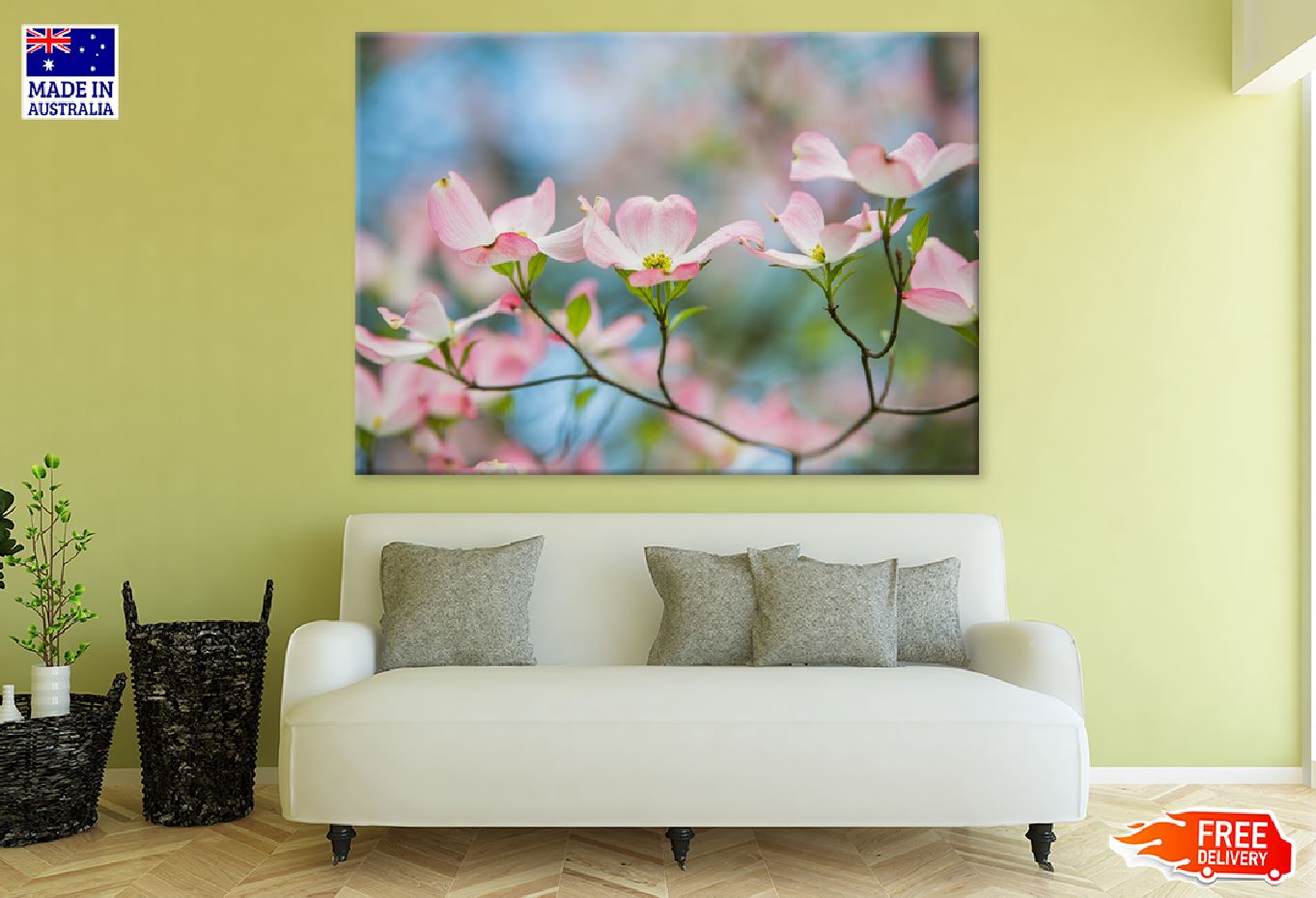 Pink Dogwood Tree Flowers View Photograph Print 100% Australian Made