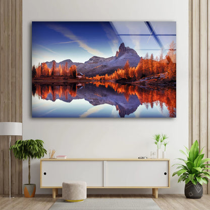 Forest Mountain & Lake Scenery Photograph Acrylic Glass Print Tempered Glass Wall Art 100% Made in Australia Ready to Hang