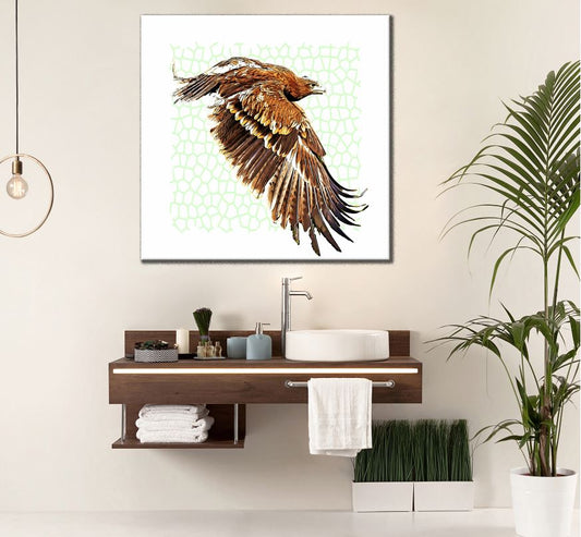 Square Canvas Flying Eagle Painting High Quality Print 100% Australian Made