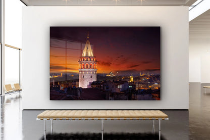 Galata Tower Istanbul Print Tempered Glass Wall Art 100% Made in Australia Ready to Hang