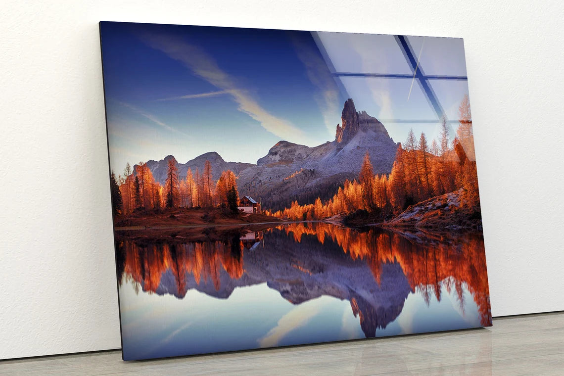 Forest Mountain & Lake Scenery Photograph Acrylic Glass Print Tempered Glass Wall Art 100% Made in Australia Ready to Hang