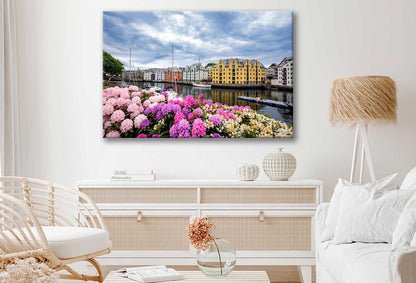 Bella Home Aksla City Sea Port Photograph Print Canvas Ready to hang