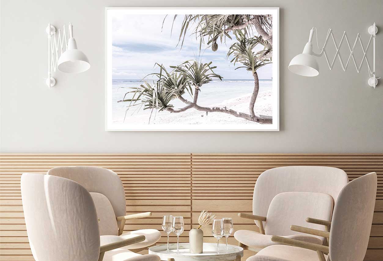 Screw Pine Tree Near Sea View Photograph Home Decor Premium Quality Poster Print Choose Your Sizes