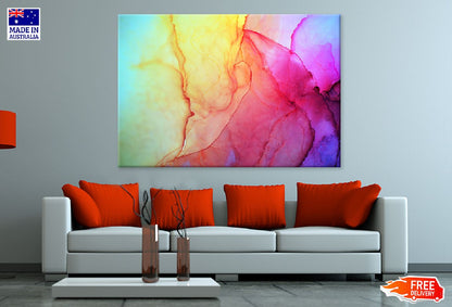 Pink Yellow & Blue Abstract Design Print 100% Australian Made