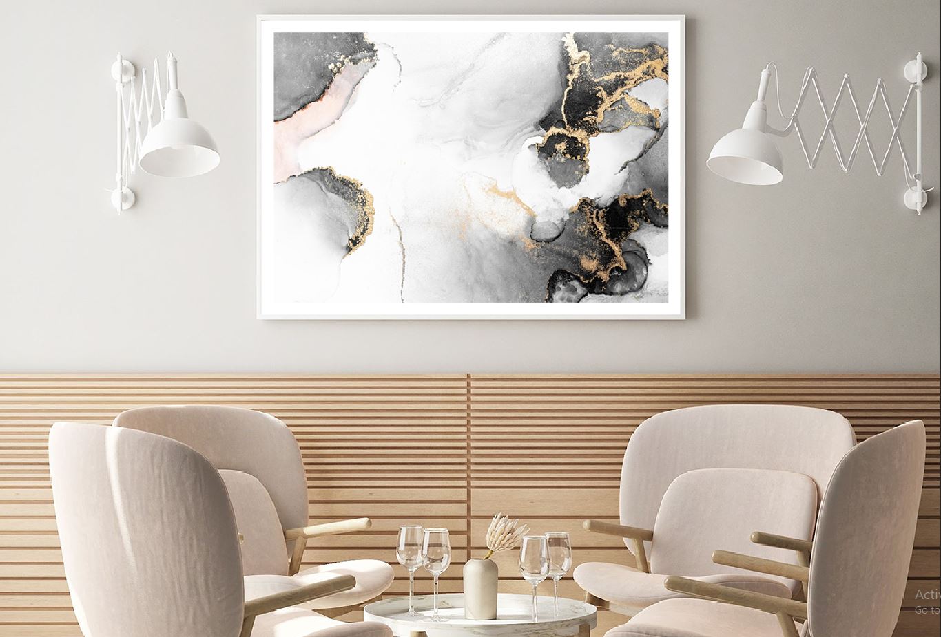 Black & Gold Marble Abstract Design Home Decor Premium Quality Poster Print Choose Your Sizes