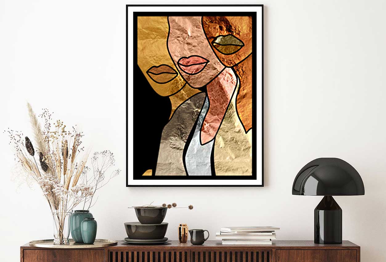 Women Faces Abstract Vector Art Design Home Decor Premium Quality Poster Print Choose Your Sizes