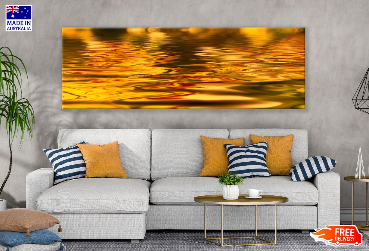 Panoramic Canvas Lake Sunset Reflect High Quality 100% Australian Made Wall Canvas Print Ready to Hang