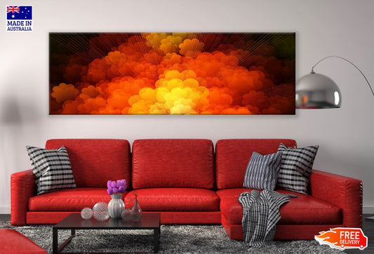 Panoramic Canvas Clouds Vector Art High Quality 100% Australian Made Wall Canvas Print Ready to Hang