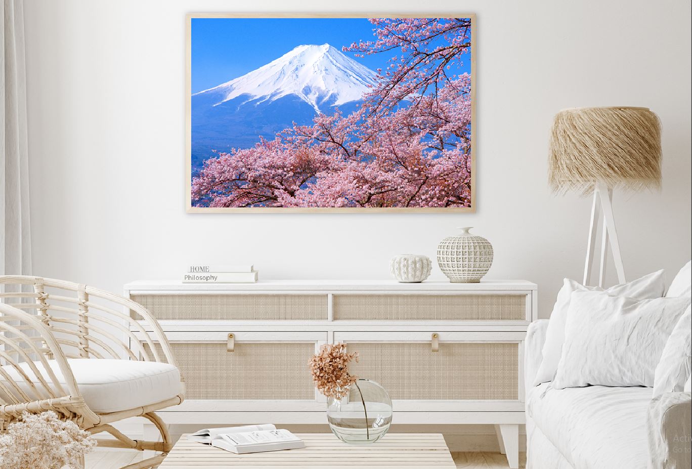 Blossom Flower Tree with Mountain View Photograph Home Decor Premium Quality Poster Print Choose Your Sizes