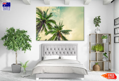 Palm Trees & Sky View From Below Photograph Print 100% Australian Made