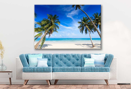 Bella Home Palm Trees Sea In Near The Ocean Print Canvas Ready to hang