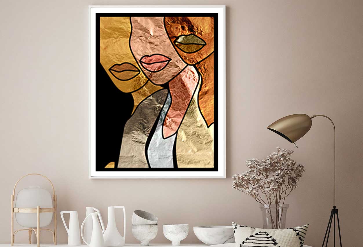 Women Faces Abstract Vector Art Design Home Decor Premium Quality Poster Print Choose Your Sizes