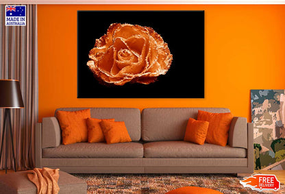 Water on Orange Rose Closeup View Photograph Print 100% Australian Made