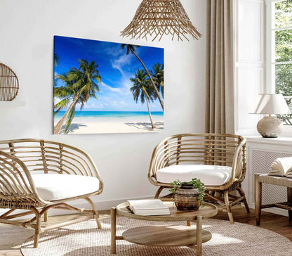 Bella Home Palm Trees Sea In Near The Ocean Print Canvas Ready to hang