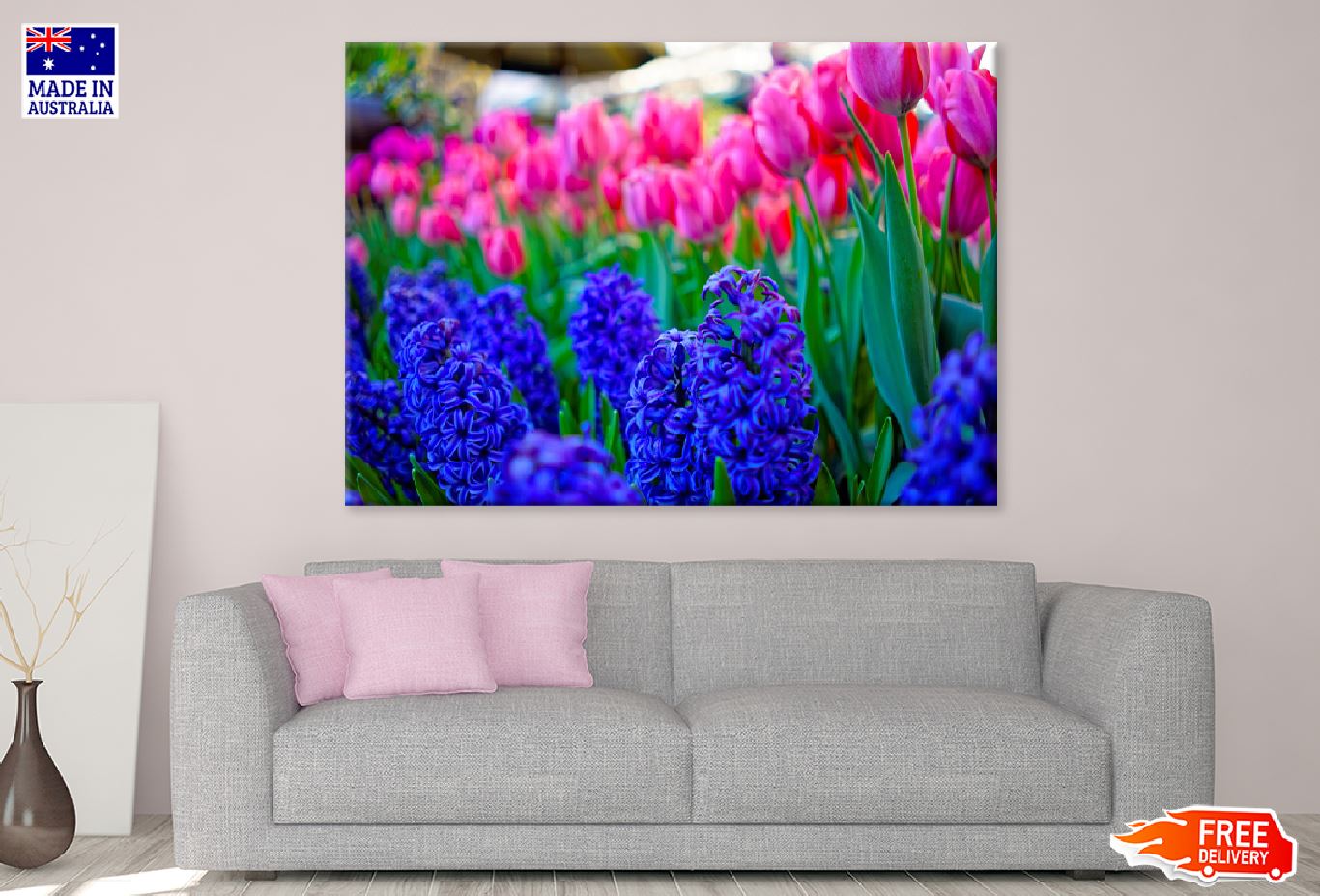 Tulips & Hyacinths Flowers View Photograph Print 100% Australian Made