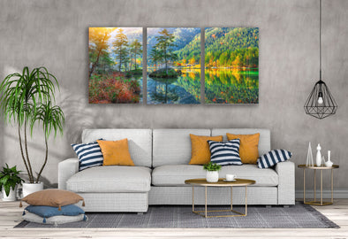 3 Set of :Lake & Forest Scenery Photograph High Quality Print 100% Australian Made Wall Canvas Ready to Hang
