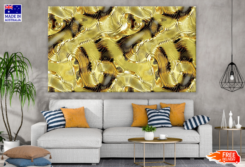 Yellow Abstract Design Print 100% Australian Made