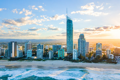 Sunset on Queensland's Gold Coast View Photograph Print 100% Australian Made