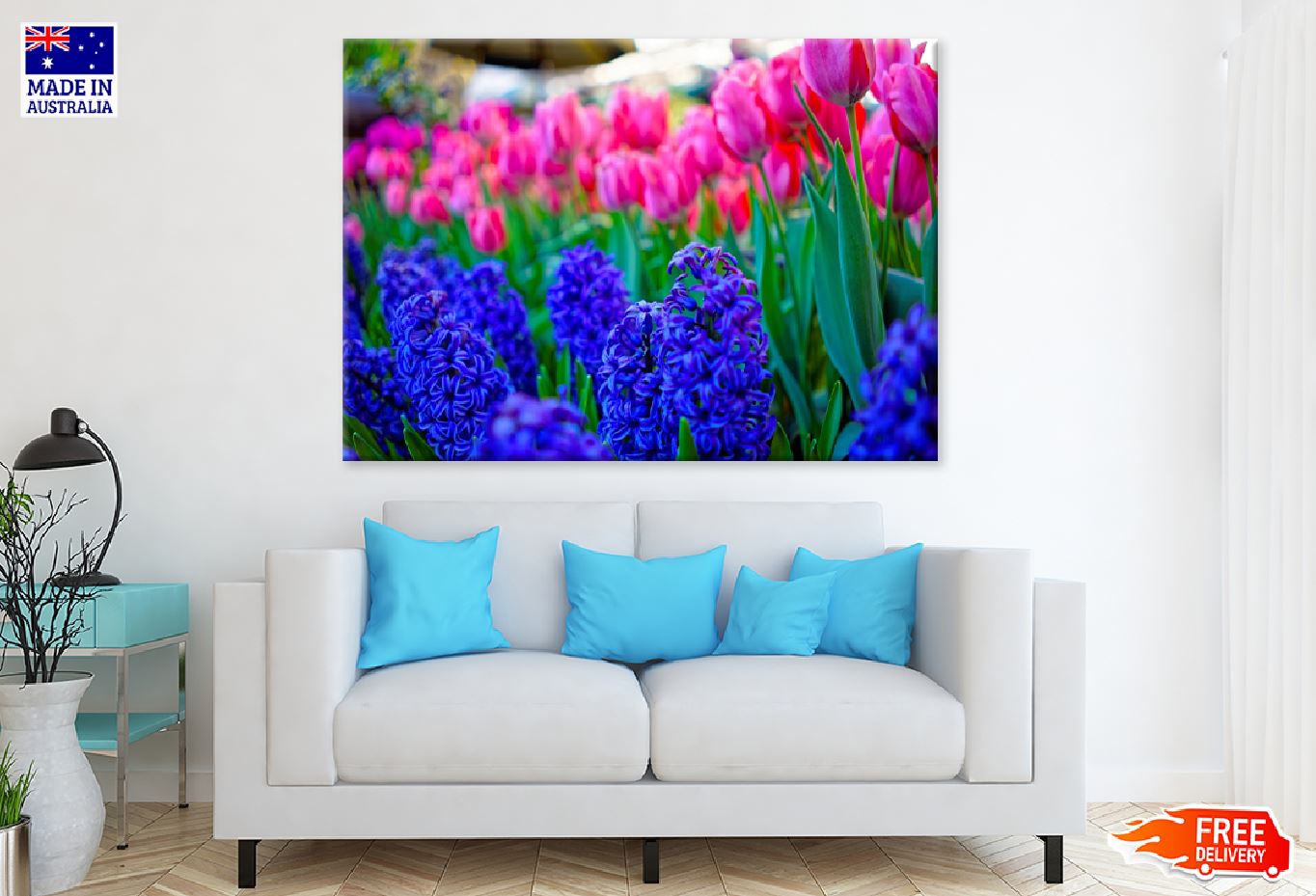 Tulips & Hyacinths Flowers View Photograph Print 100% Australian Made