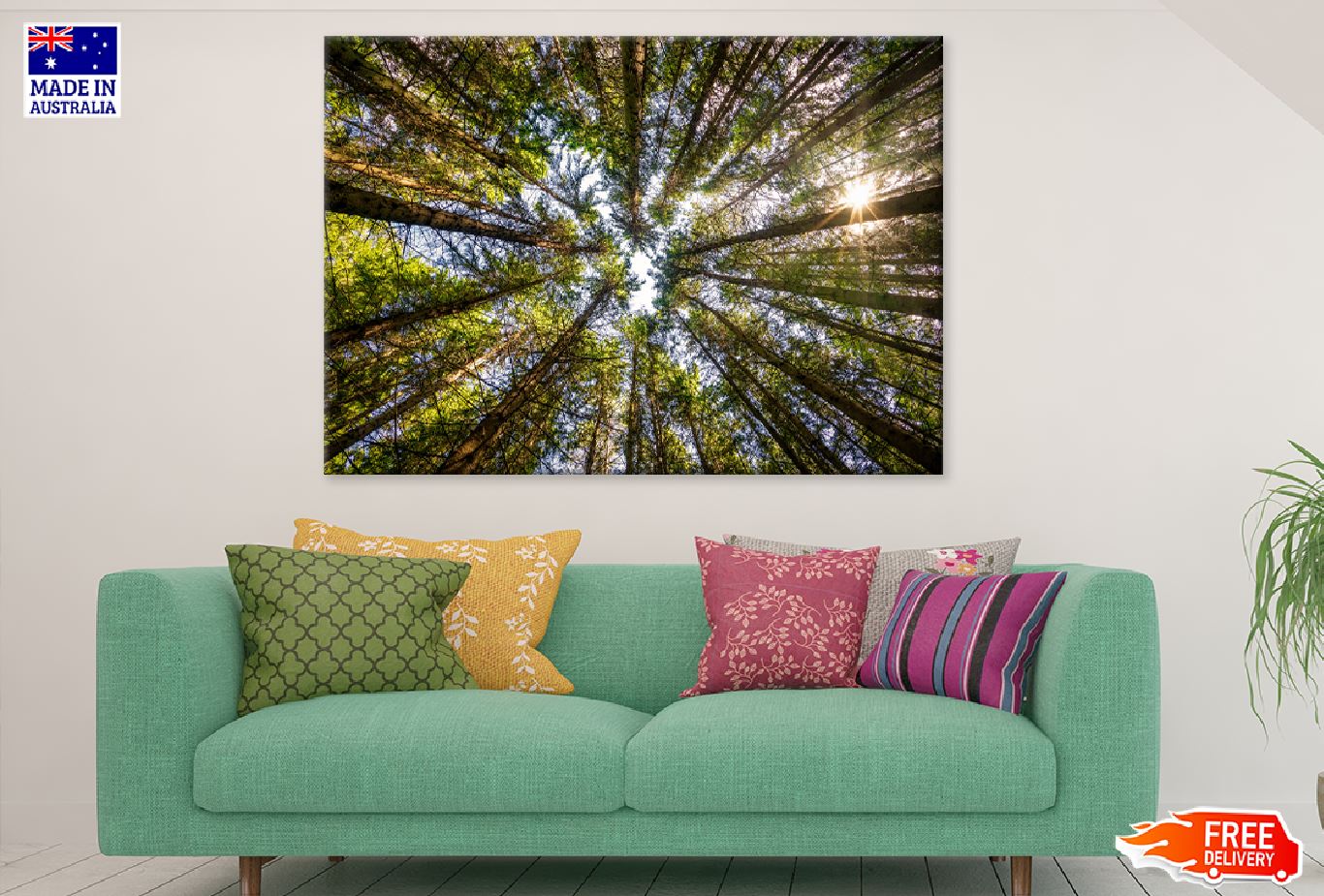 Angle View of Trees Forest View Photograph Print 100% Australian Made