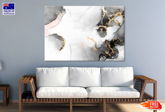 Black & Gold Marble Abstract Design Print 100% Australian Made