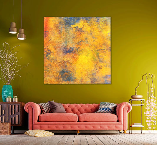 Square Canvas Red Yellow Abstract Design High Quality Print 100% Australian Made