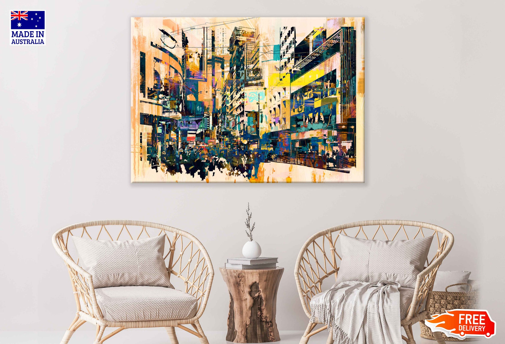 Colorful City Abstract Graffiti Art Design Print 100% Australian Made