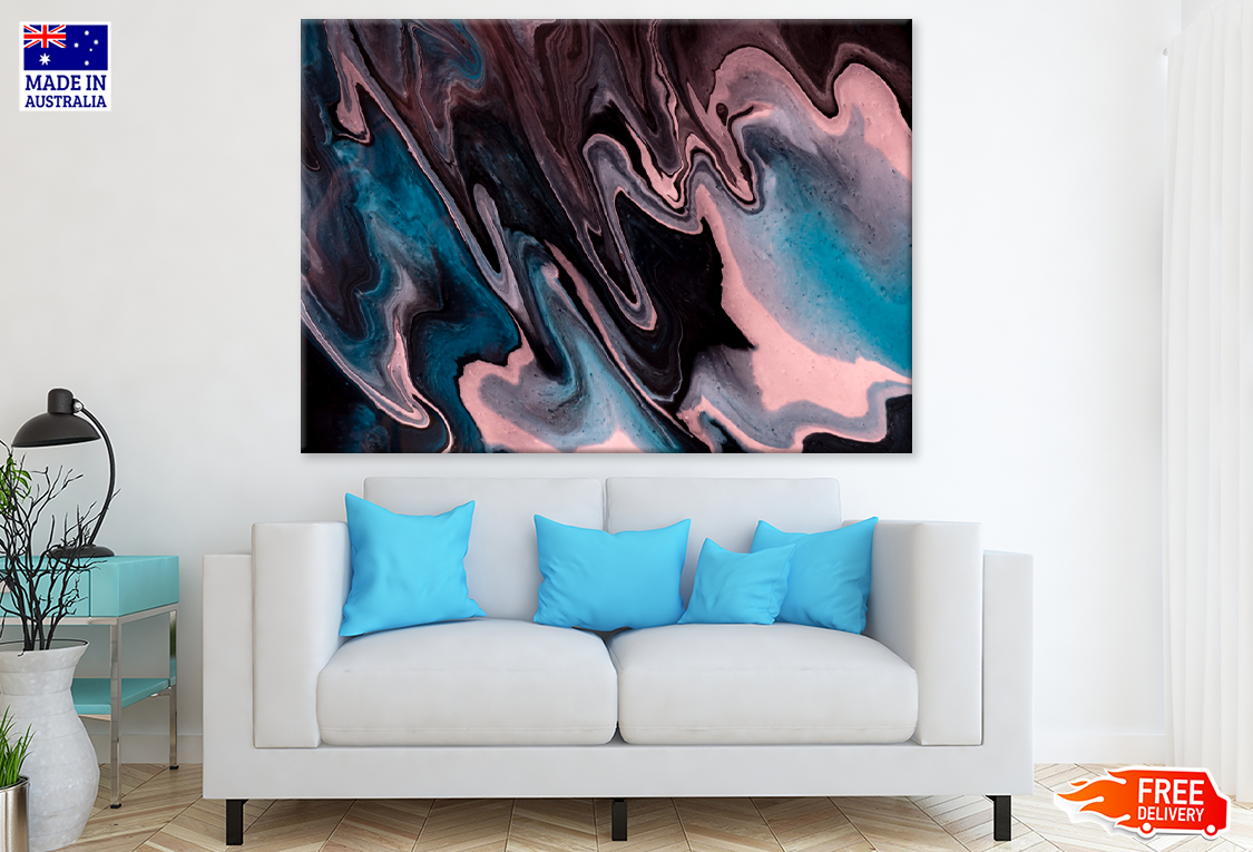 Black Pink & Blue Abstract Design Print 100% Australian Made