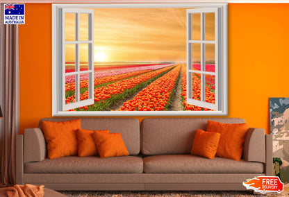 Stunning Floral Field View from Window Photograph Print 100% Australian Made