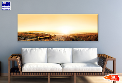 Panoramic Canvas Beach Sunset High Quality 100% Australian made wall Canvas Print ready to hang