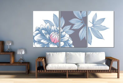 3 Set of Abstract Flowers stunning High Quality Print 100% Australian Made