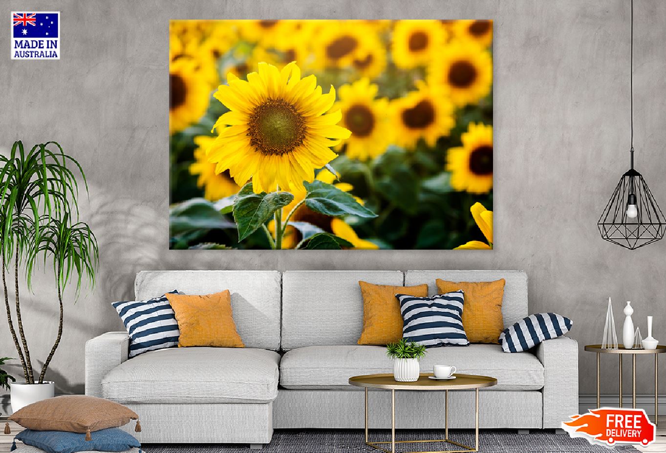 SunFlower Field Closeup View Photograph Print 100% Australian Made