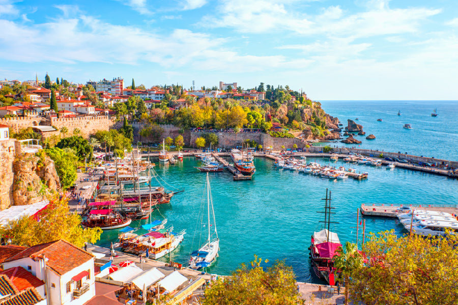 Old Town & Sea View Photograph in Antalya Turkey Home Decor Premium Quality Poster Print Choose Your Sizes