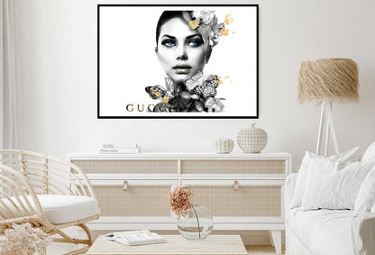 Fashion Girl B&W Gold Portrait Photograph Home Decor Premium Quality Poster Print Choose Your Sizes