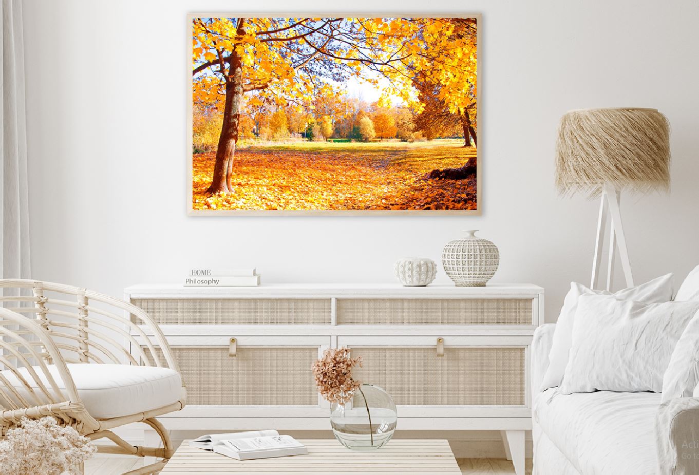 Yellow Orange Autumn Tree View Photograph Home Decor Premium Quality Poster Print Choose Your Sizes