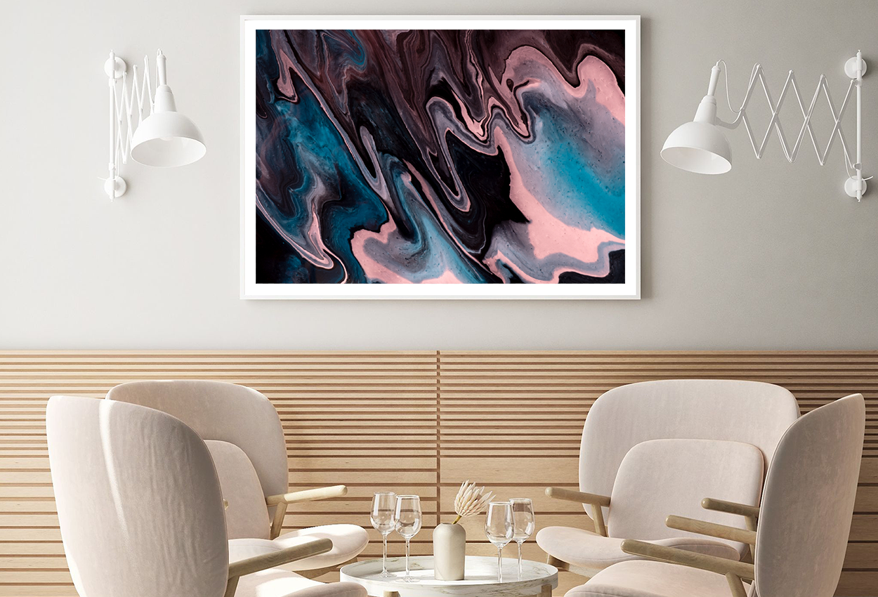 Black Pink & Blue Abstract Design Home Decor Premium Quality Poster Print Choose Your Sizes