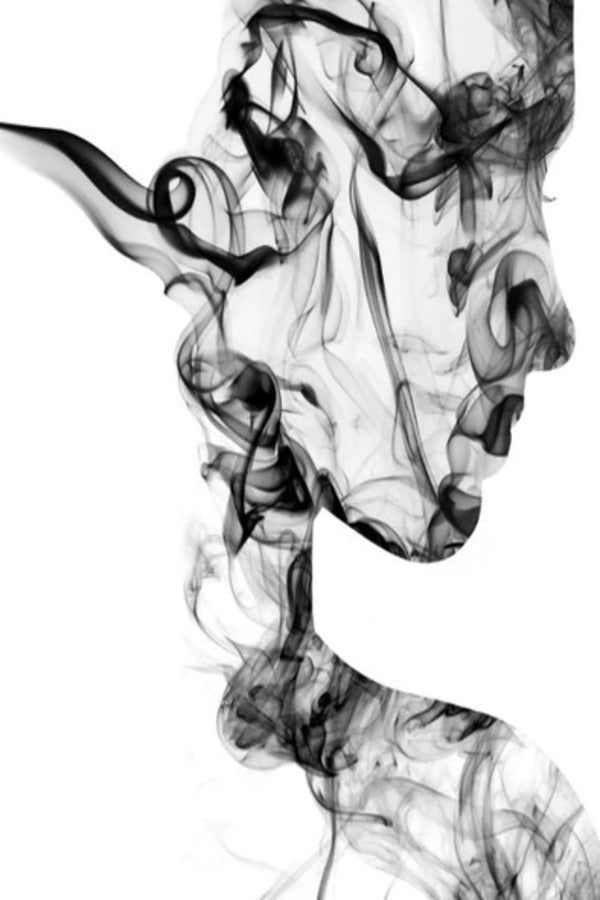 Woman Smoke Face B&W Abstract Design Print 100% Australian Made