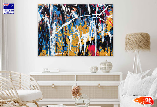 White Orange & Blue Painting Art Print 100% Australian Made