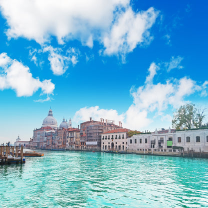 Square Canvas Clouds on Venice Grand Canal Photograph High Quality Print 100% Australian Made