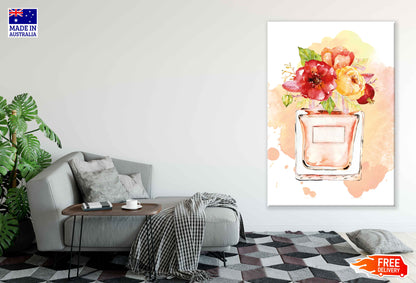 Colorful Perfume & Flowers Watercolor Painting Print 100% Australian Made