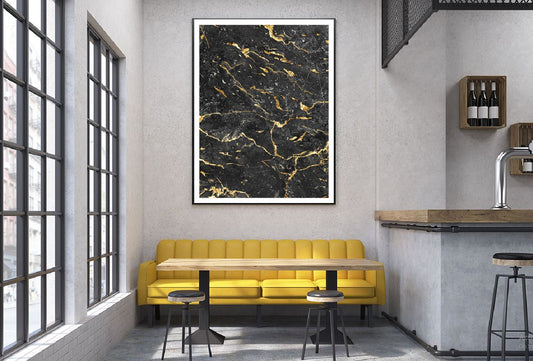 Grey & Gold Lines Marble Abstract Design Home Decor Premium Quality Poster Print Choose Your Sizes