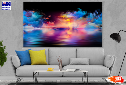 Colourful Abstract Smoke on Water Design Print 100% Australian Made
