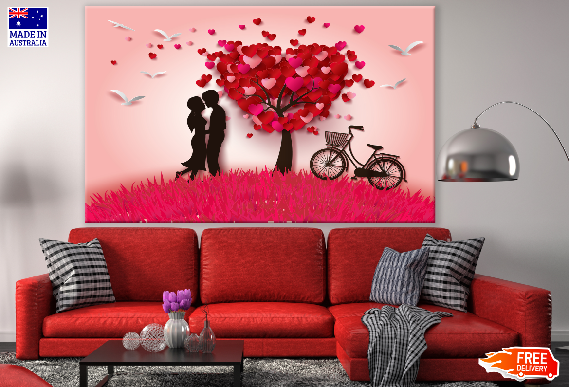 Love Couple Under a Love Tree Print 100% Australian Made