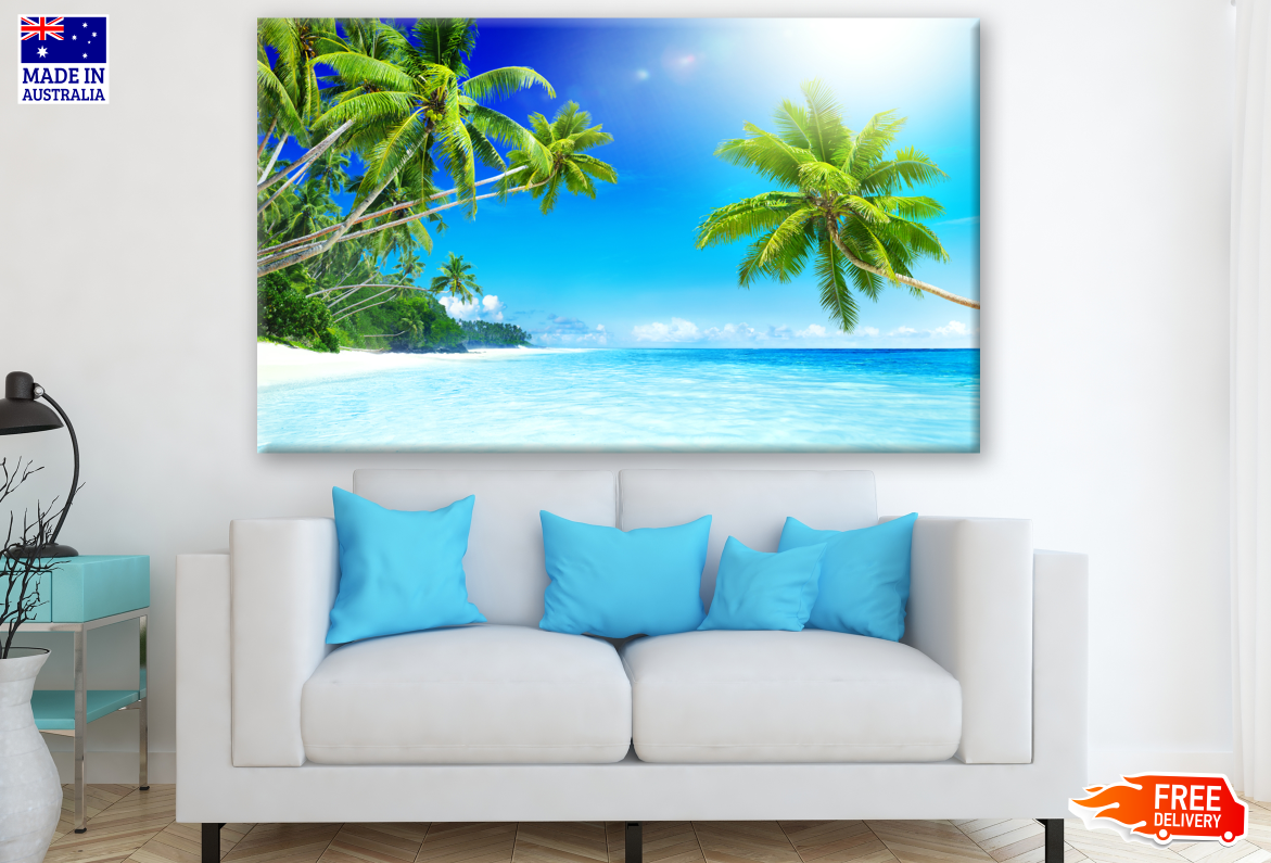 Stunning Beach With Trees Photograph Print 100% Australian Made