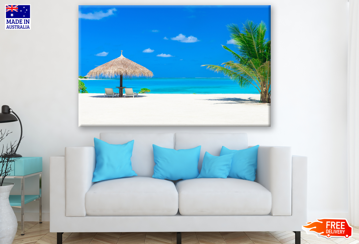 Stunning Beach View with Hut Photograph Print 100% Australian Made