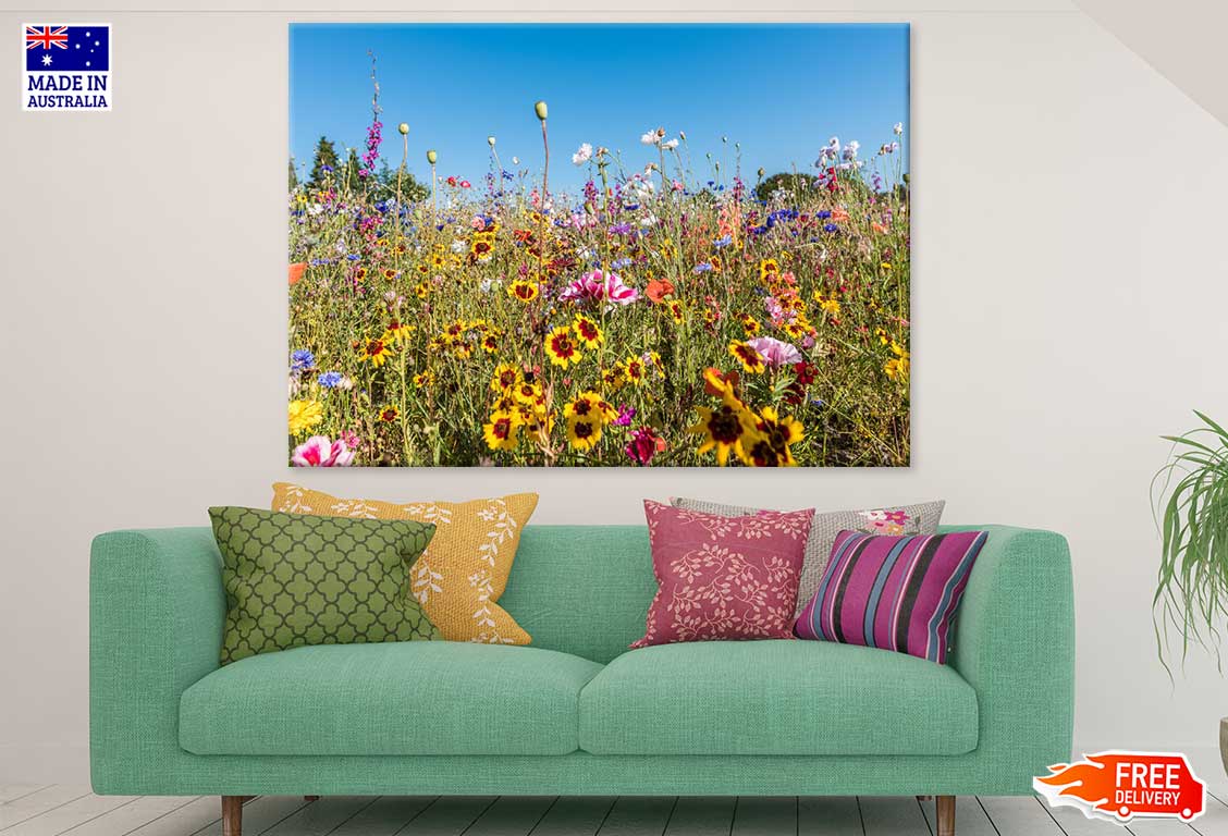 Wild Flower Field View Photograph Print 100% Australian Made