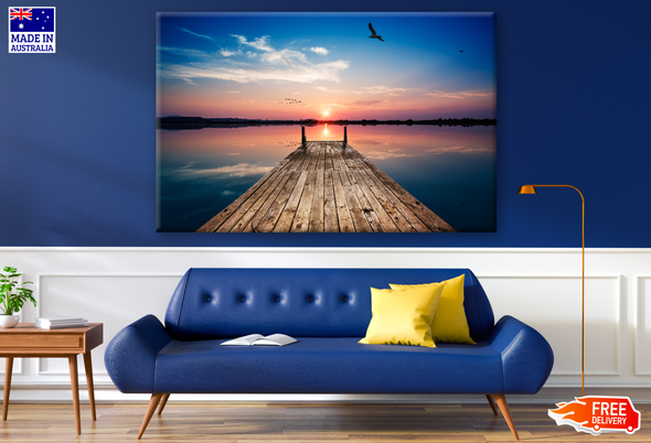 Sunset Beach Wooden Pier Photograph Print 100% Australian Made